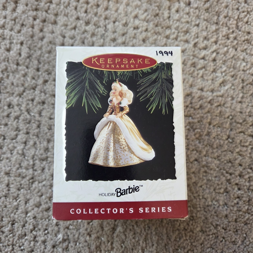 Barbie Keepsake Ornament in White and Gold 1994